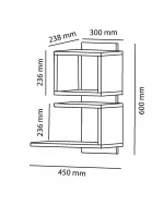 Raft perete 45×60×23.8 cm – alb, Salia - imagine 4