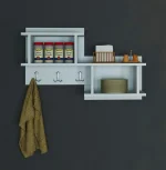 Raft suspendat cu agatatori Nizza Homs, 100 x 51.8 x 19.6 cm, alb - imagine 2