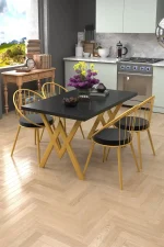 Scaun metal, Dining Homs, auriu, 76 x 62 cm,30450 - imagine 6