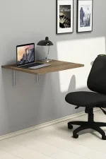 Masa PC rabatabila cu montaj pe perete, Viena Homs, nuc, 50 x 60 x 1.8 cm, PAL