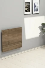 Masa PC rabatabila cu montaj pe perete, Viena Homs, nuc, 50 x 60 x 1.8 cm, PAL - imagine 2