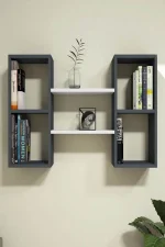 Raft de perete, Matilda Homs, gri antracit/alb, 60 x 105 x 20 cm, PAL - imagine 3