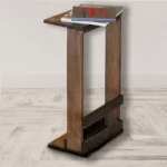 "Masuta de cafea laterala, Clasic Homs, 40X24x67 cm, lemn natur " - imagine 3