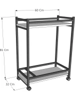 "Măsuță servire cu roti, Clasic, 81cm, alb-airiu" - imagine 5
