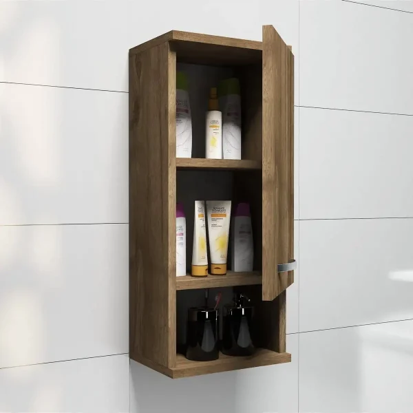 Dulap pentru baie, Mis Homs, nuc, 71 x 30 x 22 cm, PAL 18 mm