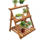 Etajera flori din lemn, Homs Garden 4, Natur, 69 x 58 x 50 cm