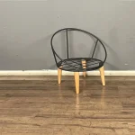 Fotoliu tapitat cu stofa si picioare metalice,rotund,homs,seria B-120,20042 - imagine 5