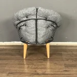 Fotoliu tapitat cu stofa si picioare metalice,rotund,homs,seria B-120,20042 - imagine 6