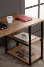 Birou cu rafturi metal Colbin Homs, 120x70x60 cm - imagine 3