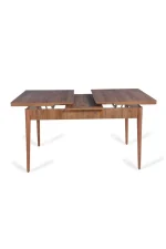 Set masa extensibila cu 6 scaune tapitate Homs nuc-gri 170 x 80 cm - imagine 2