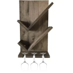 Stand sticle vin din lemn,seria wood, Homs Bar, Natur, 50 x 29 x 10 cm,700004 - imagine 2