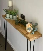 Masuta hol intrare, suport calorifer, seria wood Homs, 90 x 14 x 75cm,700076 - imagine 8