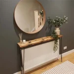 Masuta hol intrare, suport calorifer, seria wood Homs, 90 x 14 x 75cm,700076 - imagine 7