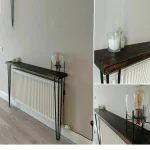 Masuta hol intrare, suport calorifer, seria wood Homs, 90 x 14 x 75cm,700076 - imagine 6