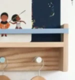 Raft perete cuier 50×18×10 cm – lemn natur, Wood - imagine 2