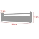 Raft perete cuier 50×18×10 cm – lemn natur, Wood - imagine 3