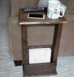 "Masuta de cafea laterala, Clasic Homs, 40X24x67 cm, lemn natur " - imagine 4