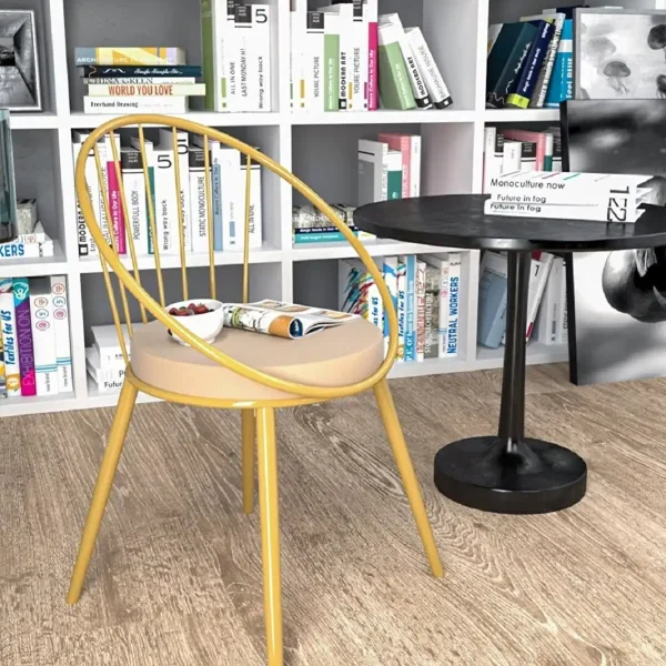 Scaun metal, Dining Homs, auriu, 76 x 62 cm,30450