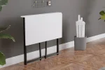 Birou pliabil cu cadru metalic Util Homs 80 x 50 x 75 cm,Alb-negru