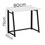 Birou pliabil cu cadru metalic Util Homs 80 x 50 x 75 cm,negru - imagine 4