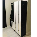 Cuier hol cu pantofar alb -auriu-negru, Homs 181 x 35 x 138 cm,31006 - imagine 7