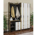 Cuier hol cu pantofar alb -auriu-negru, Homs 181 x 35 x 138 cm,31006 - imagine 2