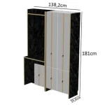 Cuier hol cu pantofar alb -auriu-negru, Homs 181 x 35 x 138 cm,31006 - imagine 3