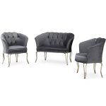 Fotoliu Viena, scaun, negru-auriu, picioare metal auriu, Homs - imagine 12