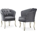 Fotoliu Viena, scaun, negru-auriu, picioare metal auriu, Homs - imagine 11