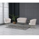 Fotoliu Viena, scaun, verde-auriu, picioare metal auriu, Homs - imagine 13