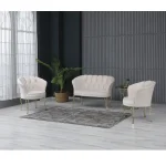 Set canapea Viena 2+1+1Homs textil bej-auriu,30703 - imagine 3