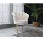 Fotoliu Viena, scaun, verde-auriu, picioare metal auriu, Homs - imagine 11