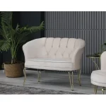 Set canapea Viena 2+1+1Homs textil bej-auriu,30703 - imagine 9