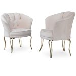 Fotoliu Viena, scaun, verde-auriu, picioare metal auriu, Homs - imagine 8