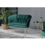 Set canapea Viena Homs textil verde-auriu,30703 - imagine 4