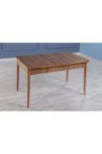 Set masa extensibila cu 6 scaune tapitate Homs nuc-gri 170 x 80 cm - imagine 4