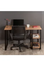 Birou cu rafturi metal Colbin Homs, 120x70x60 cm - imagine 2