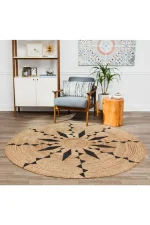 Covor rotund iută Bolero Homs, 90X90 cm,10104 - imagine 2