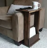 "Masuta de cafea laterala, Clasic Homs, 40X24x67 cm, lemn natur "