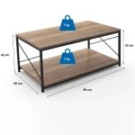 Resigilat:Masa de cafea Homs, serie 440,90 x 60 x 42 cm, alb/negru,200 - imagine 2