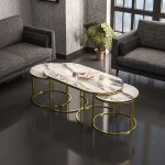 Set masuta de cafea oval Homs 3 buc,seia 440,20337 - imagine 2