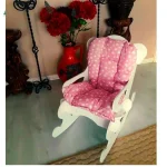 Scaun balansoar copii 40×70×65 cm – MDF alb/roz, Baby Puzzle - imagine 9