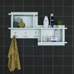 Raft suspendat cu agatatori Nizza Homs, 100 x 51.8 x 19.6 cm, alb - imagine 4