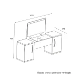 Masa toaleta suspendata cu oglinda, Laura Homs, 100 x 376 x 723 mm ,alb - imagine 6
