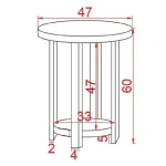 Masuta de cafea lemn ,rotund Homs, seria A-620, 47X 47 x 60 cm,30014 - imagine 2