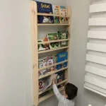 Raft organizator carti si caiete 100×49×7.5 cm – lemn natur, Ori A-620 - imagine 2