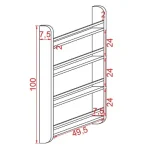 Raft organizator carti si caiete 100×49×7.5 cm – lemn natur, Ori A-620 - imagine 5