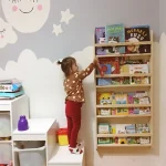 Raft organizator carti si caiete 100×49×7.5 cm – lemn natur, Ori A-620