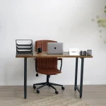 Masa bucatarie lemn,Solid Wood, natural-negru,140x60x75 cm, 30077 - imagine 6