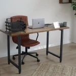 Masa bucatarie lemn,Solid Wood, natural-negru,140x60x75 cm, 30077 - imagine 3